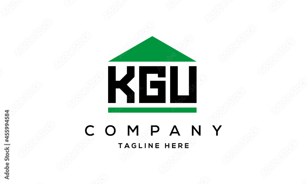 KGU three letter house for real estate logo design KGU three letter house for real estate logo design