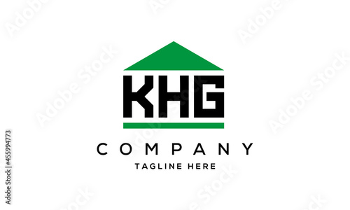 KHG three letter house for real estate logo design