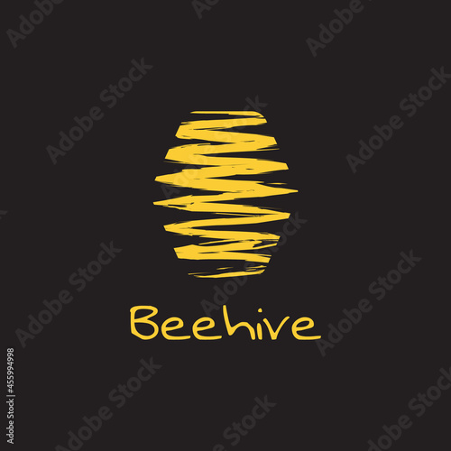 abstract swoosh beehive logo design