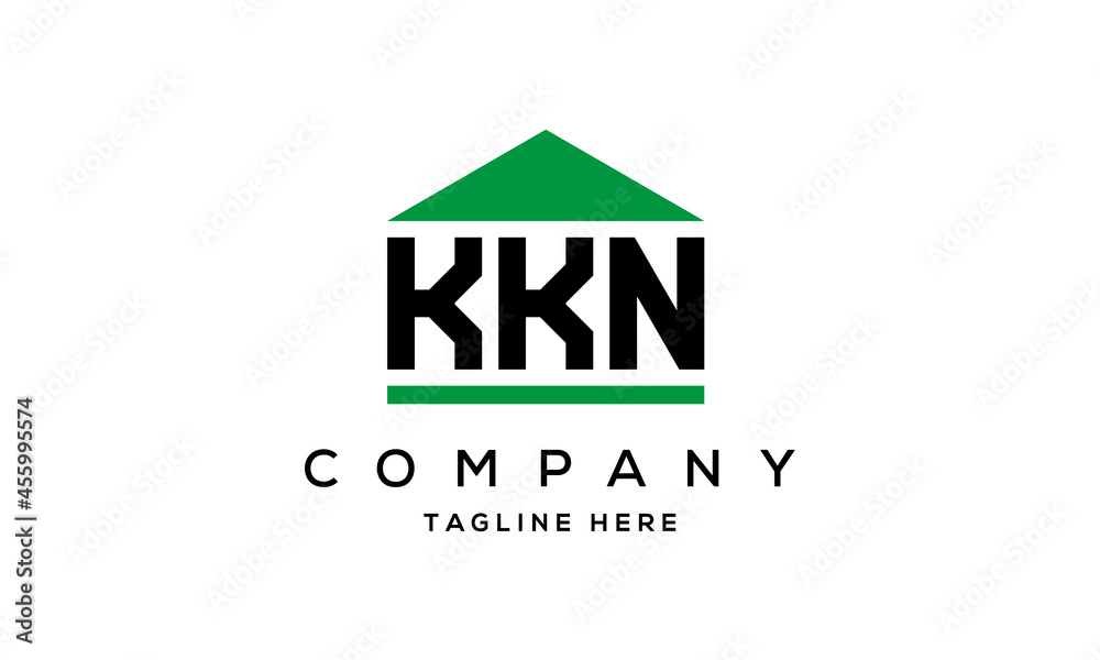 KKN three letter house for real estate logo design