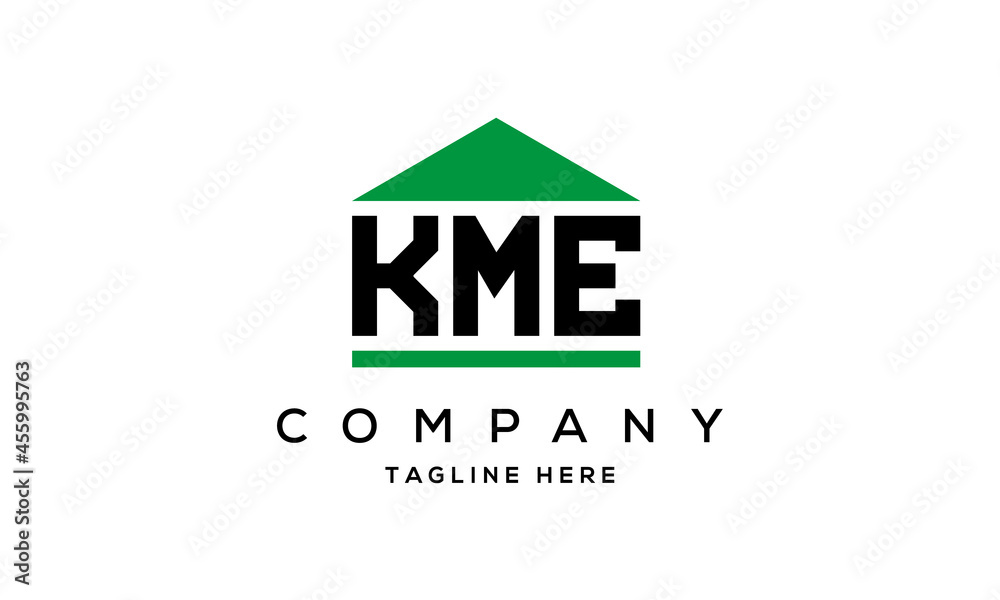 KME three letter house for real estate logo design KME three letter house for real estate logo design