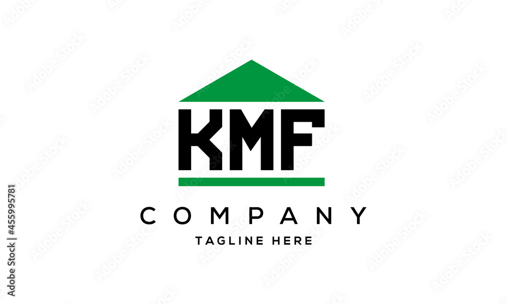KMF three letter house for real estate logo design KMF three letter house for real estate logo design