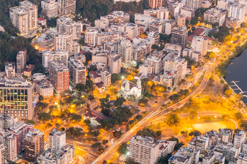 neighborhood of humaita seen from the top of the hill of corcovado rio de janeiro, brazil.