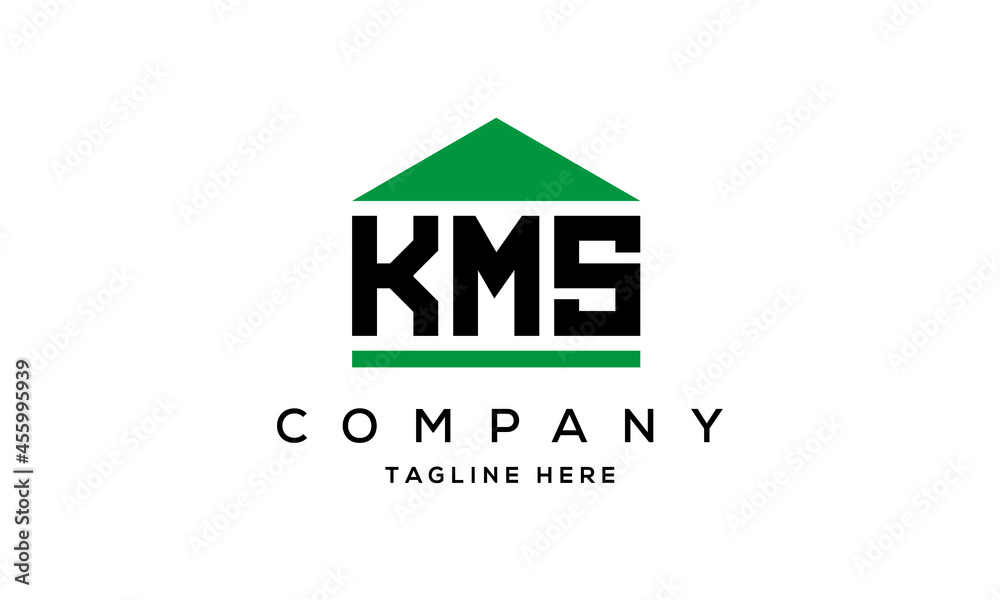 KMS three letter house for real estate logo design KMS three letter house for real estate logo design
