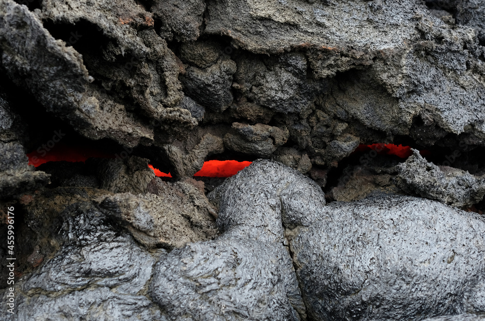 Glimpses of lava near Iceland's newest volcano, Geldingadalir Glimpses of lava near Iceland's newest volcano, Geldingadalir
