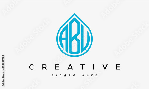 Water drop letter ABU logo initial template vector

