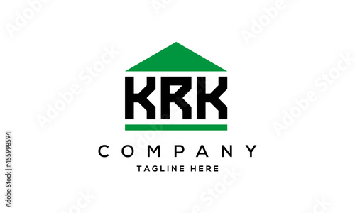 KRK three letter house for real estate logo design