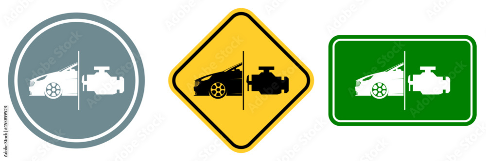 Set of Automobile service sign isolated on white background. Set of Automobile service sign isolated on white background.