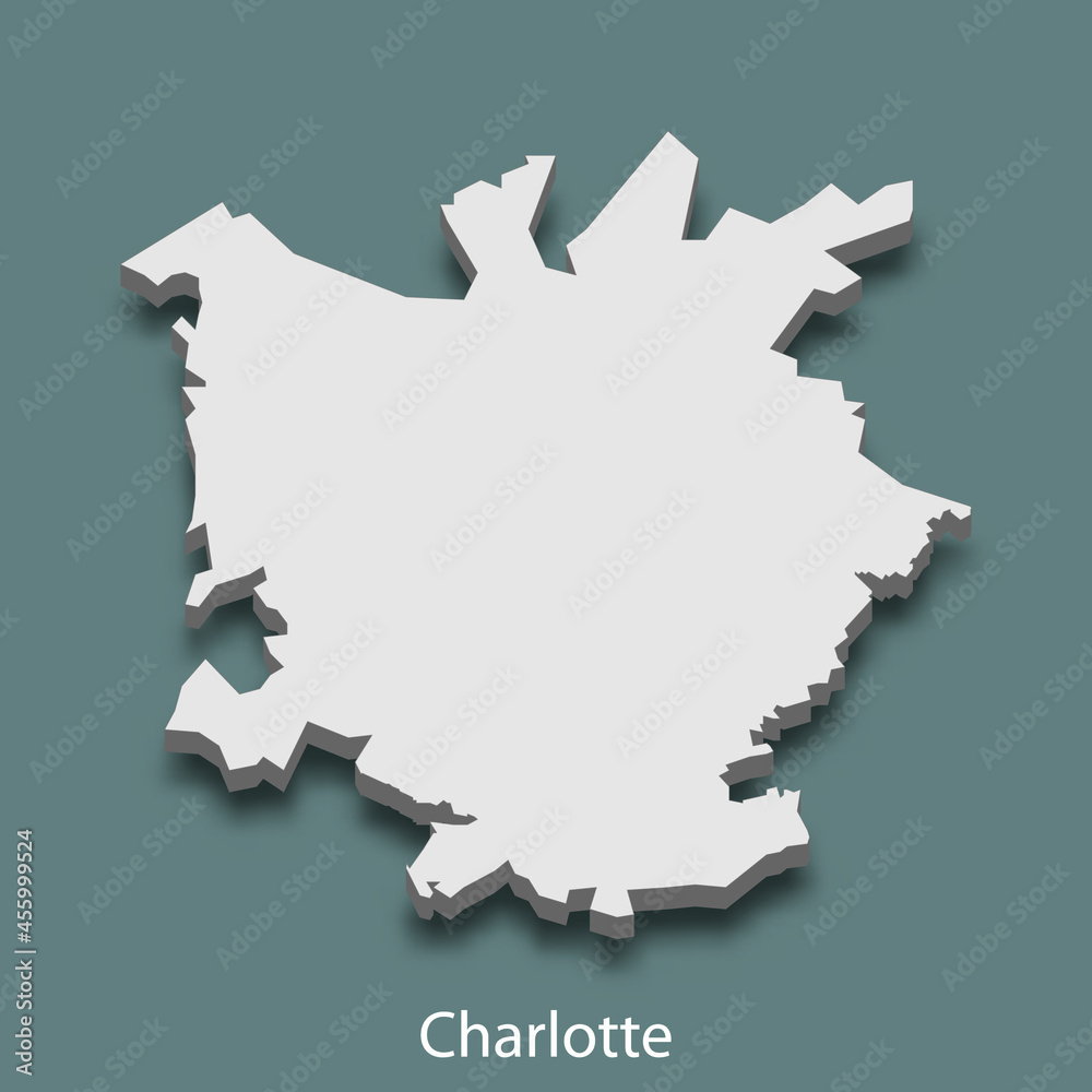 3d isometric map of Charlotte is a city of United States 3d isometric map of Charlotte is a city of United States