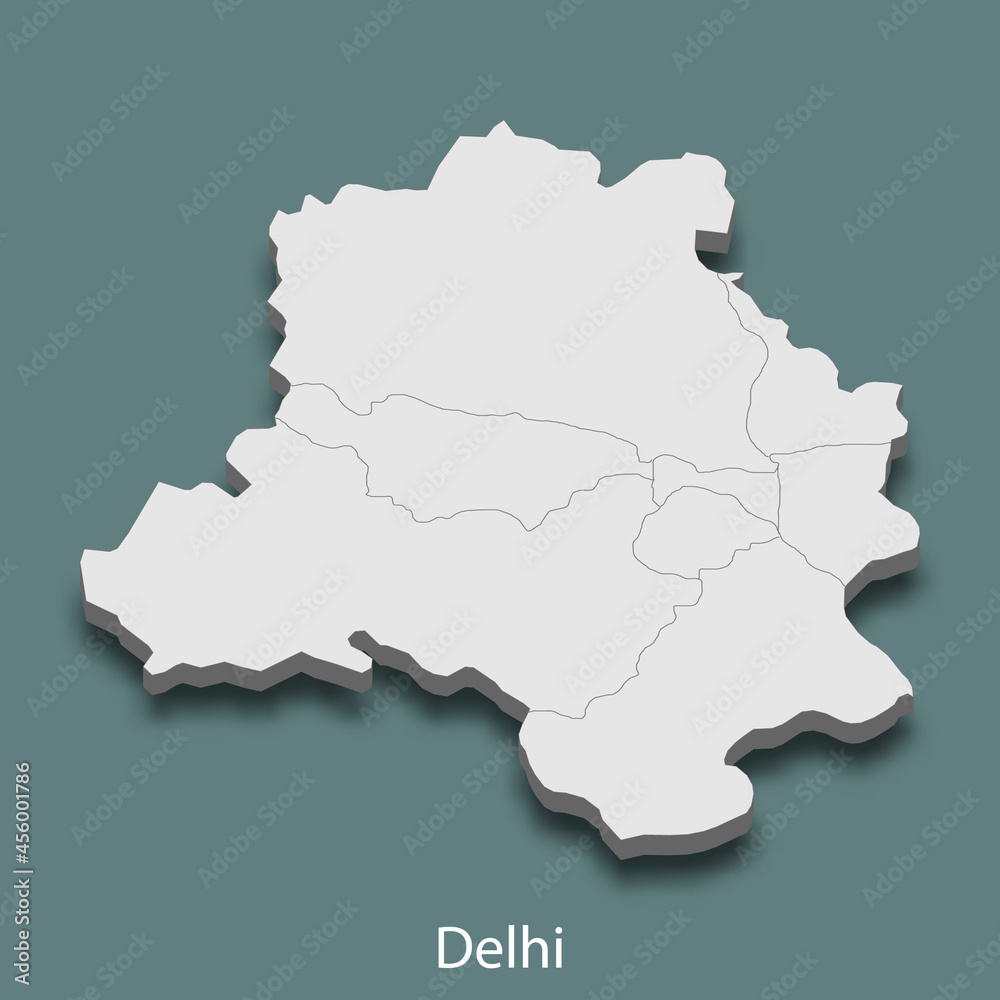 3d isometric map of Delhi is a city of India