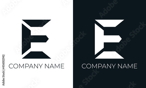 Initial letter e logo vector design template. Creative modern trendy e typography and black colors.