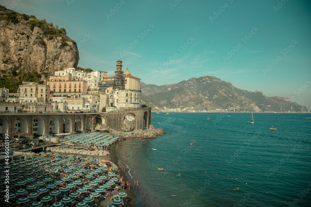 Atrani Amalfi Coast Italy mediterranean sea view
