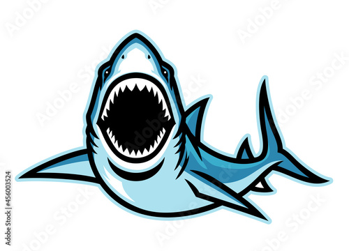 Angry attacking shark mascot photo