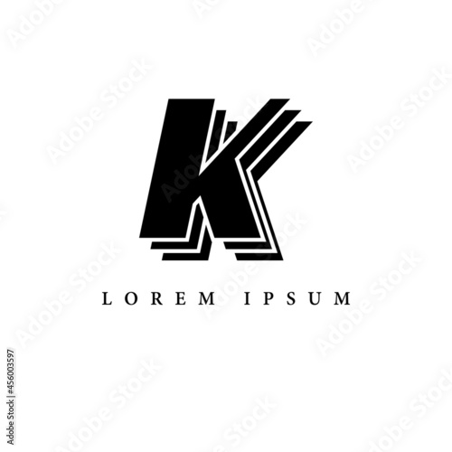 simple alphabet logo black and white concept with layer combination photo
