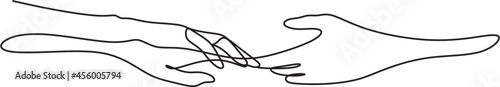 Hands line art logo. Minimal hands icon