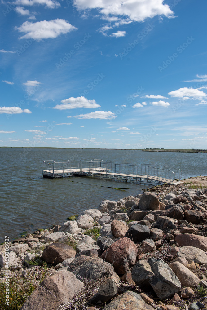 Fishing dock on a lake Fishing dock on a lake