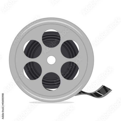 Film reel. The concept of watching movies. Flat vector illustration.
