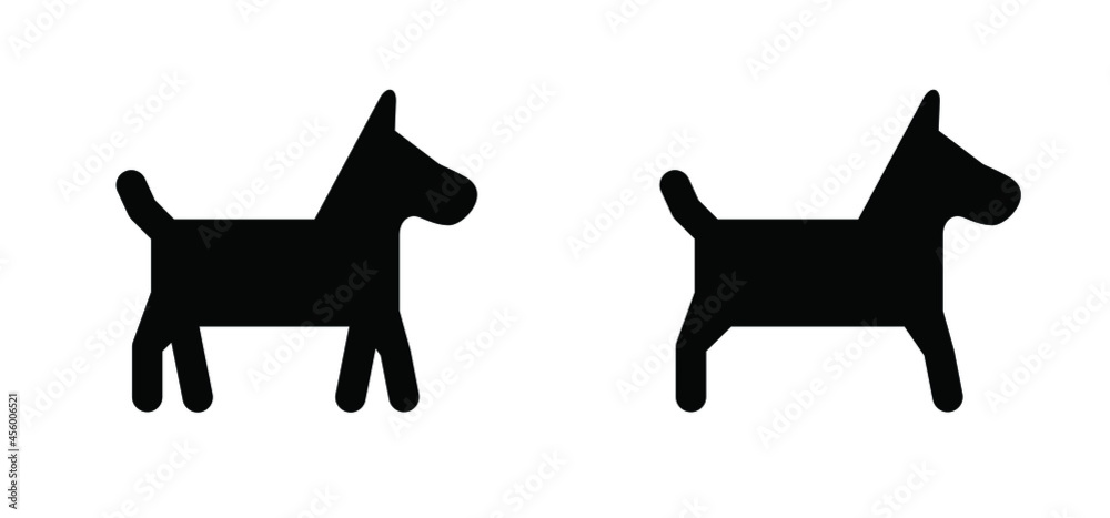 Cartoon dog icon. Flat vector dog pictogram. Puppy logo. black silhouette  of a dog. Happy animals day or National Dog Day. Celebrating Dogs. Pet  sign. Stock Vector | Adobe Stock
