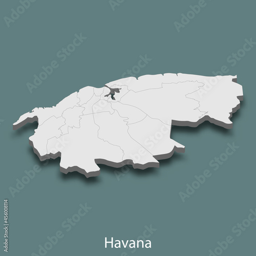 3d isometric map of Havana is a city of Cuba