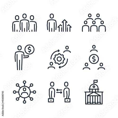 Stakeholder and shareholder related editable stroke outline icons set isolated on white background flat vector illustration. Pixel perfect.