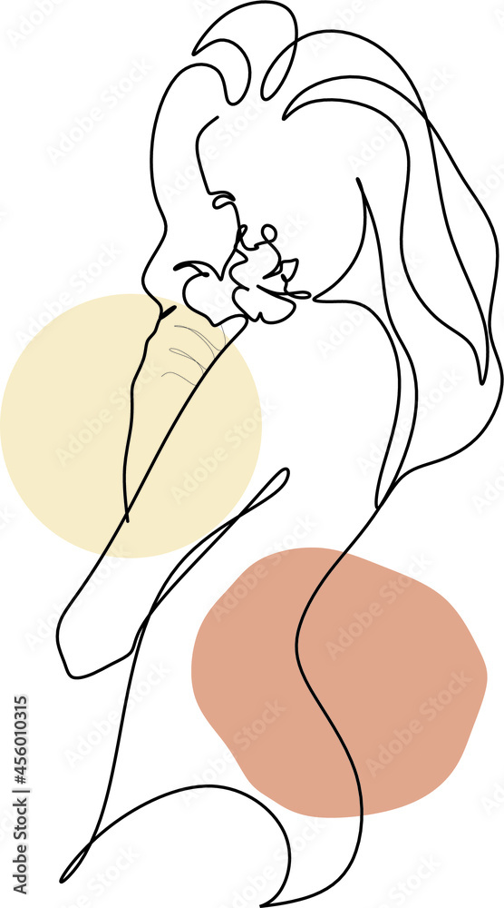 Elegant minimal Beauty salon Line Art Logo