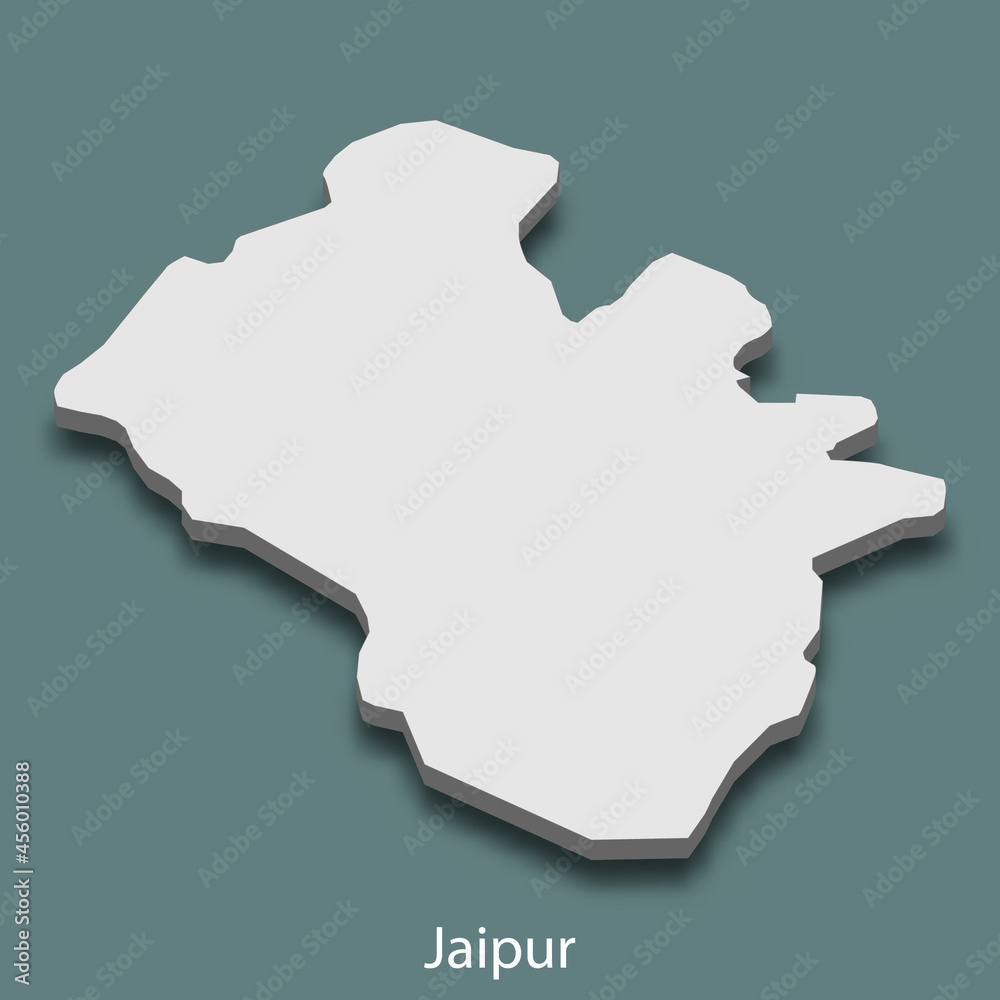 3d isometric map of Jaipur is a city of India