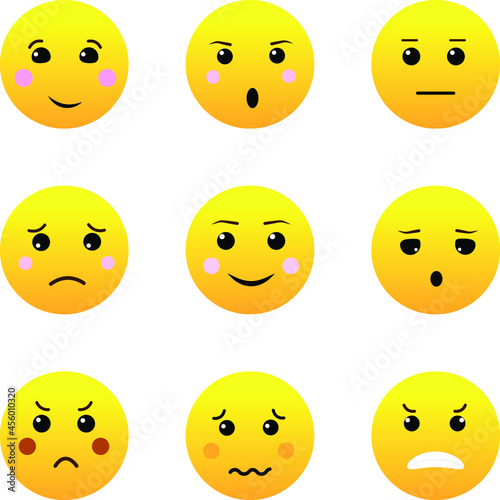 Vector collection of emoticons. Smilies icons. Funny emotional icons