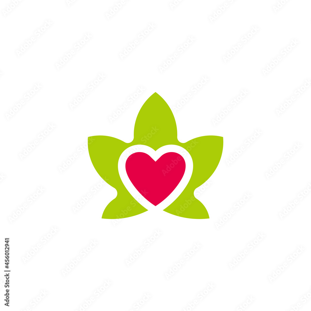 leaf love organic product symbol logo vector leaf love organic product symbol logo vector