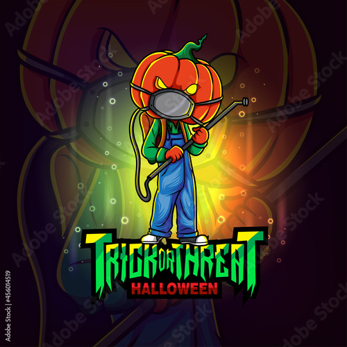 The pest exterminator pumpkin esport logo design