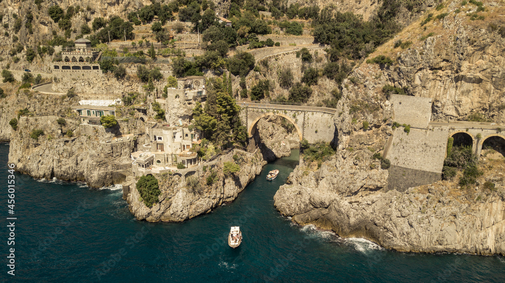 View of the wonderful Fiordo Di Furore on the Amalfi Coast - Italy