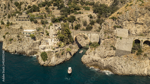 Obraz na plátne View of the wonderful Fiordo Di Furore on the Amalfi Coast - Italy
