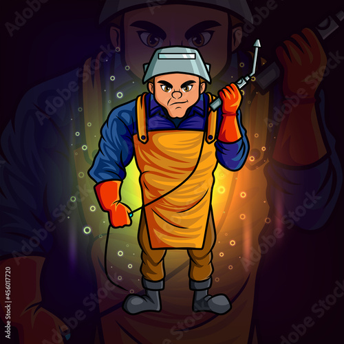 The professional welder esport mascot design