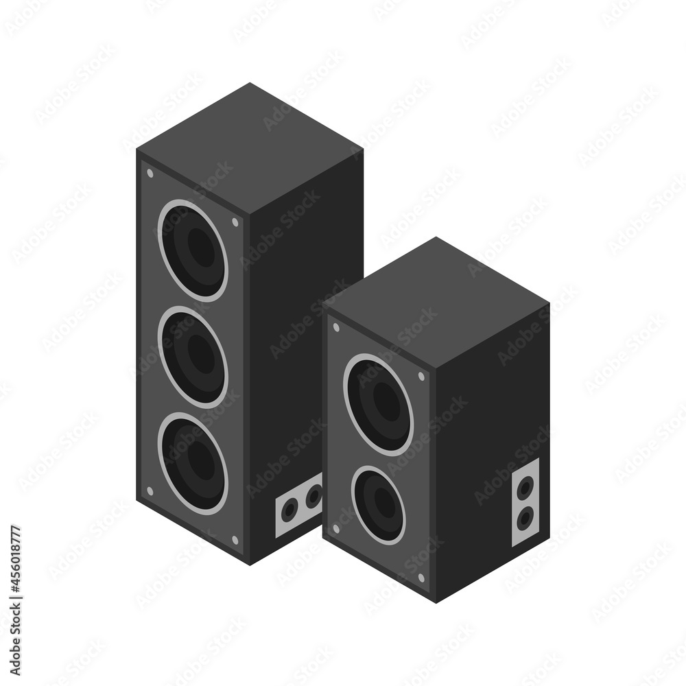 Loudspeakers Isometric Illustration Loudspeakers Isometric Illustration