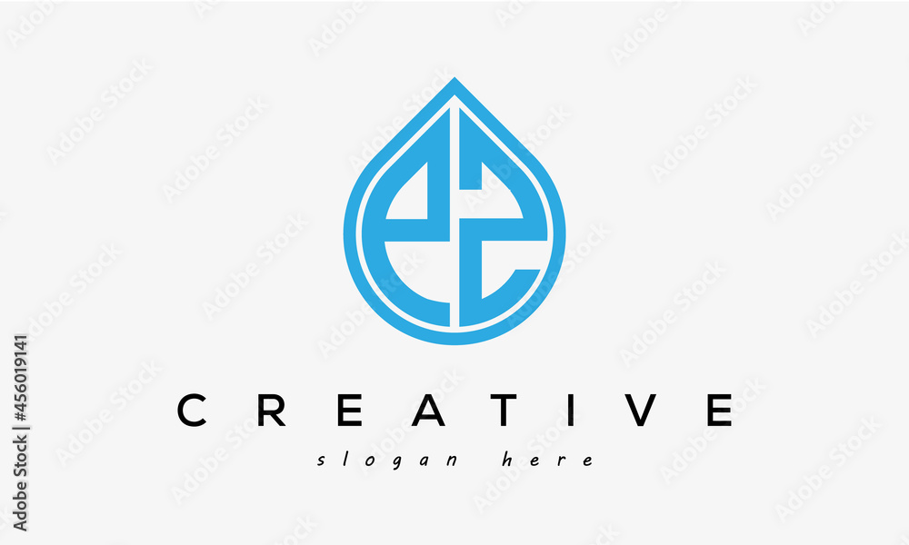 Water drop letter PZ logo initial template vector Stock Vector | Adobe ...