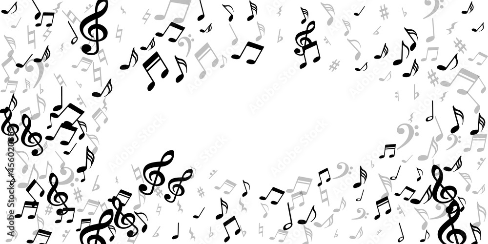 Musical note icons vector background. Melody Musical note icons vector background. Melody