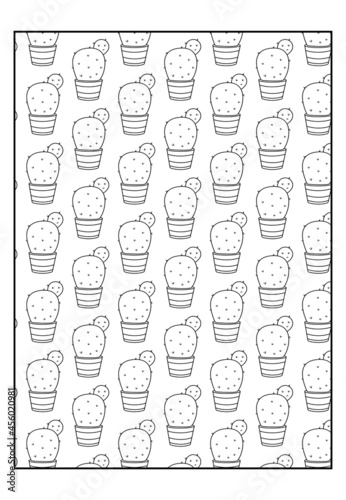 Coloring Pages Cacti Pattern Succulent Adults Coloring Book photo