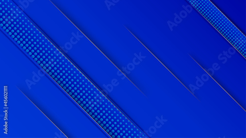 Blue tech background with overlapping shiny element, halftone decoration. Modern corporate concept background for presentation design, banner, flier, poster and much more