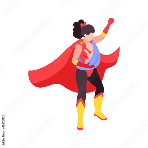 Superhero Mother Illustration