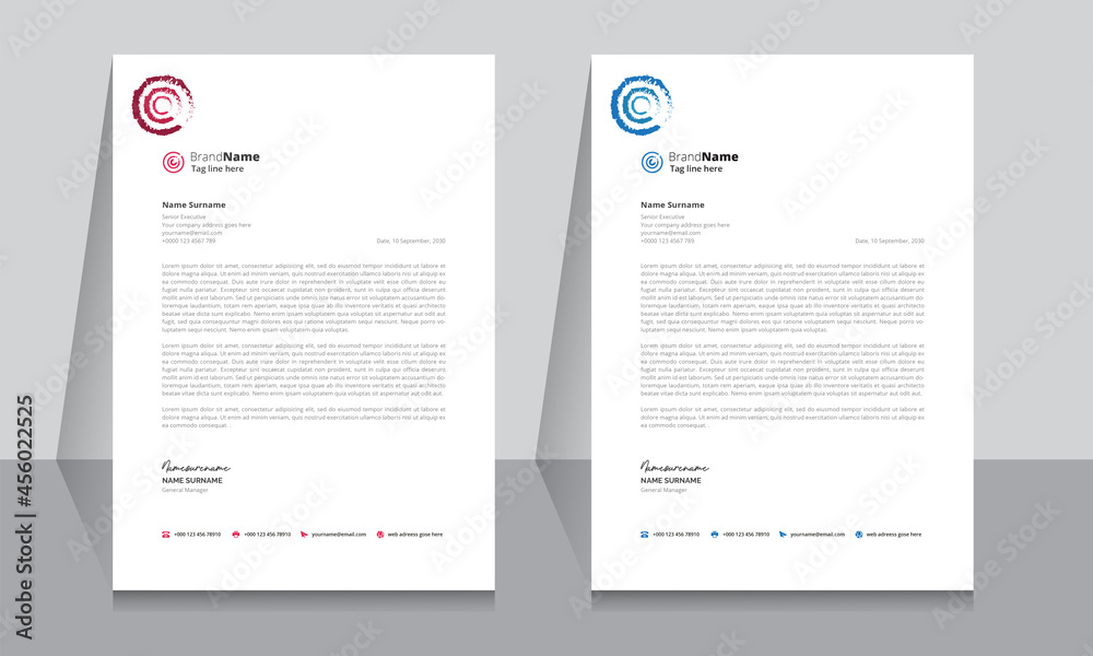 Letterhead format template, business style letterhead design template. Company letterhead template designs. Letterhead, Template.