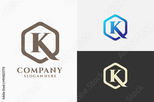 vector logotype letter K isolated hexagon shape graphic logo design template. set of logo design element