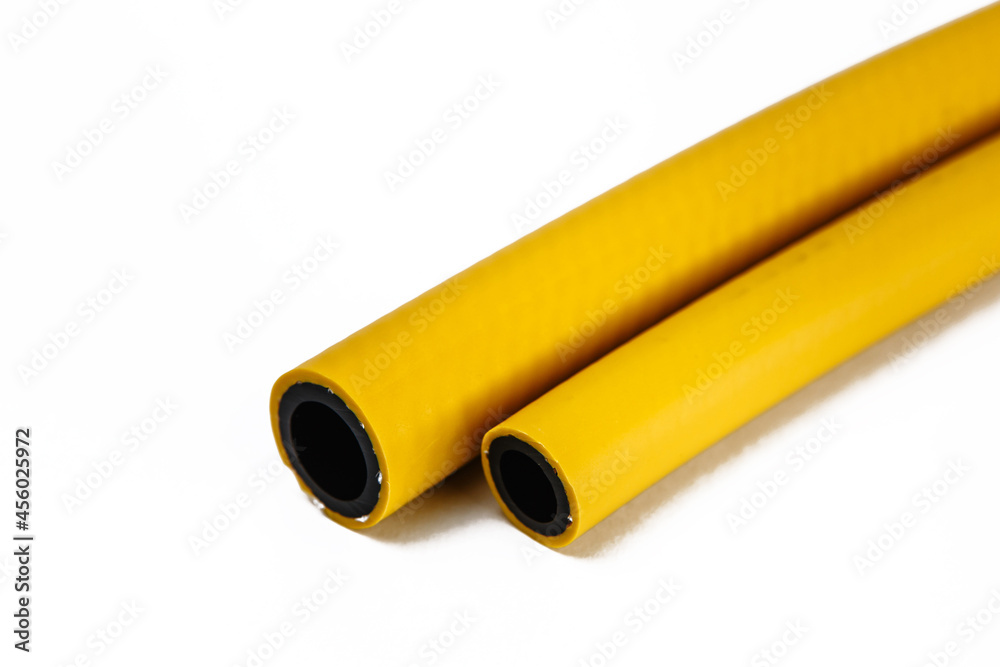 Tips of rubber hoses of different diameters, on a white background Tips of rubber hoses of different diameters, on a white background
