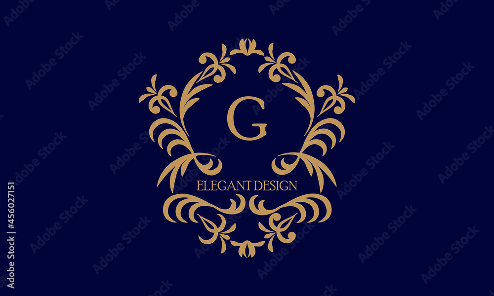 Exquisite monogram template with the initial letter G. Logo for cafe, bar, restaurant, invitation. Elegant company brand sign design. Exquisite monogram template with the initial letter G. Logo for cafe, bar, restaurant, invitation. Elegant company brand sign design.