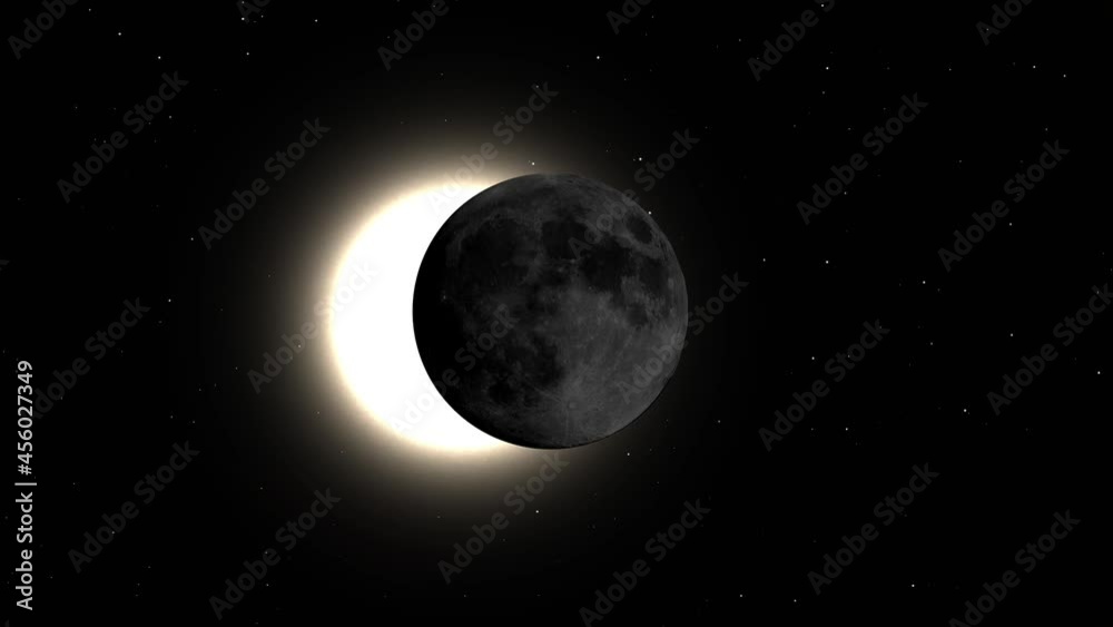 clipse phases in space, black background clipse phases in space, black background