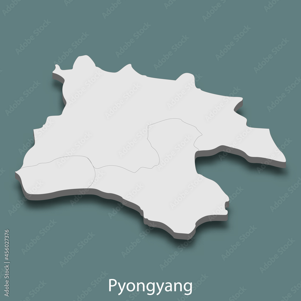 3d isometric map of Pyongyang is a city of Korea