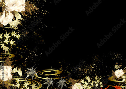 Cool and fantastic Japanese pattern black background texture