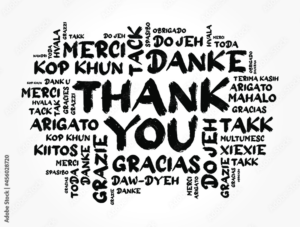 Obraz premium Thank You Word Cloud concept background in many languages