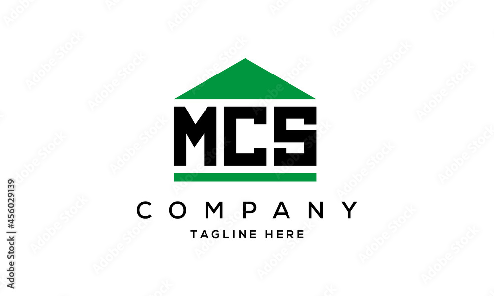 MCS three letter house for real estate logo design MCS three letter house for real estate logo design
