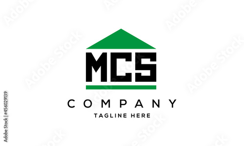 MCS three letter house for real estate logo design