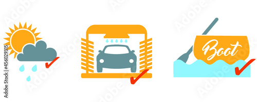 Icons: Beständigkeit von Folienaufkleber für Auto, Boot, Fahrrad, etc.