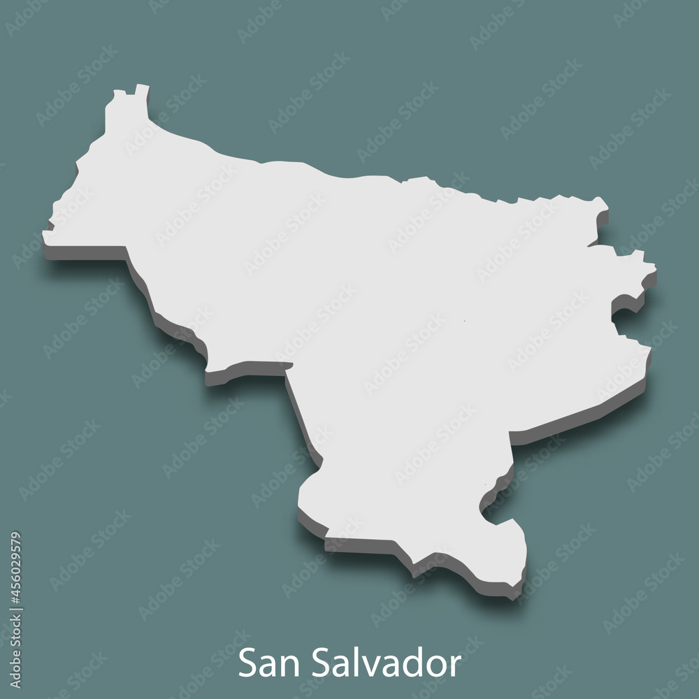 Fototapeta premium 3d isometric map of San Salvador is a city of El Salvador